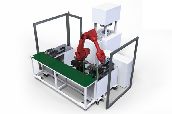 机器人配合立式注塑机埋入应用方案